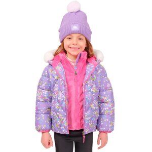 NWT Snozu Toddler Purple Heart Jacket with matching Hat size 2T